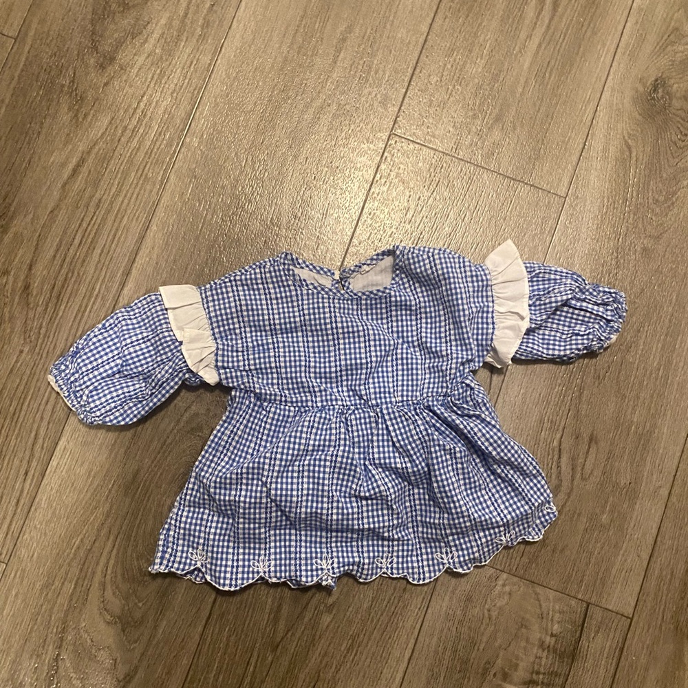 Blue and White Gingham Baby Dress